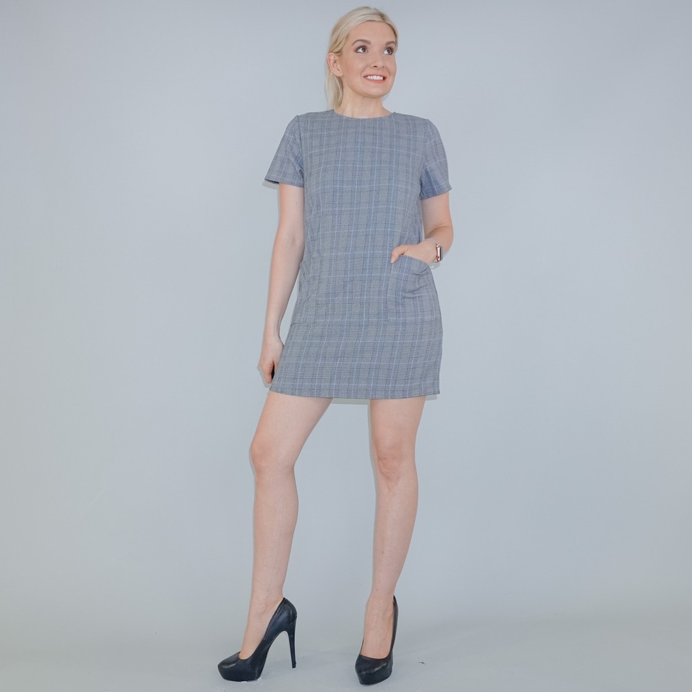 Grey Plaid Dress - Picture 2 of 11